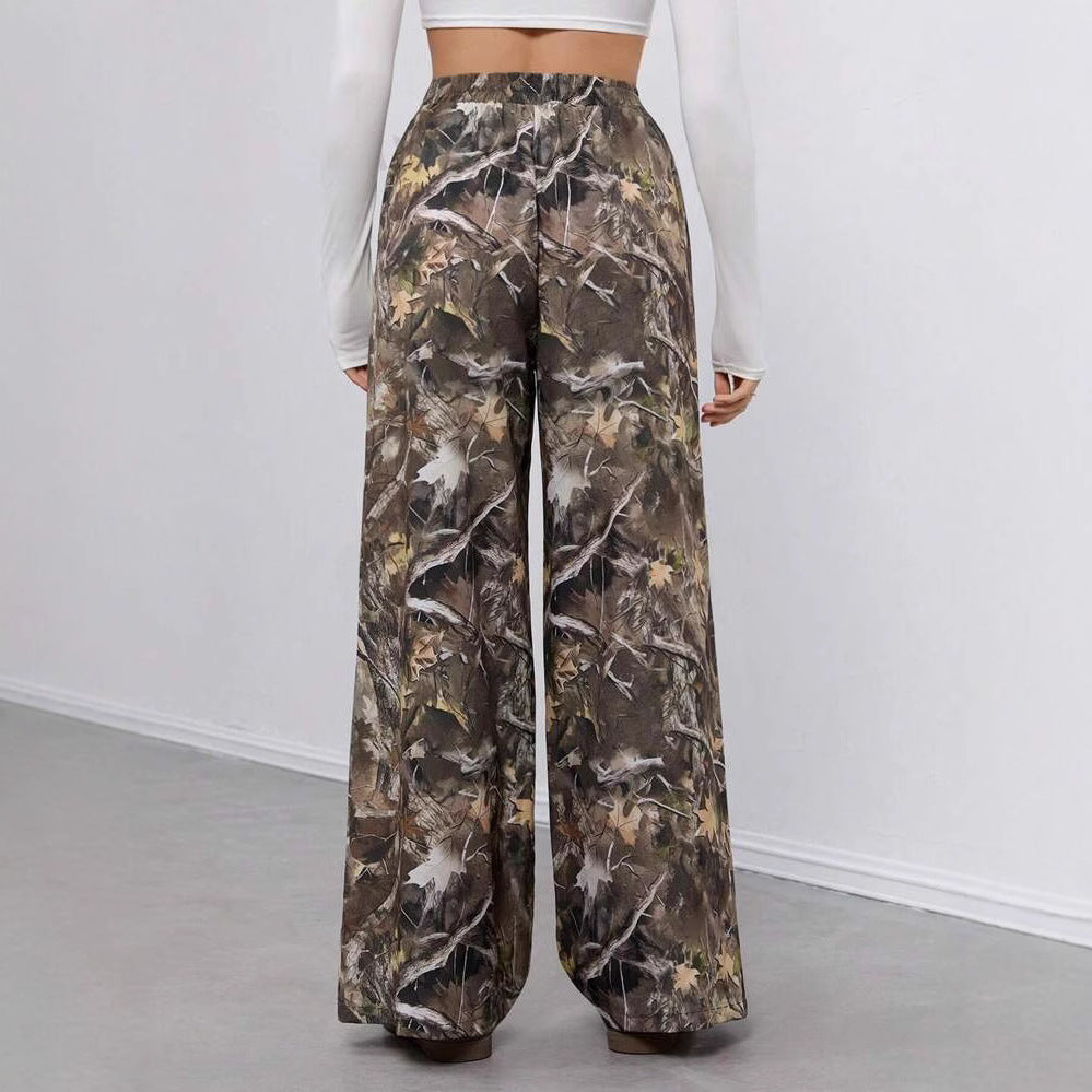 Damen Freizeit Palazzohose im modernen Camouflage-Design R&B
