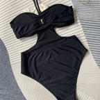 Damen Einteiler Badeanzug mit floralem Schmuckdetail R&B