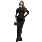 Damen Elegantes Spitzenmaxikleid mit taillierter Silhouette R&B