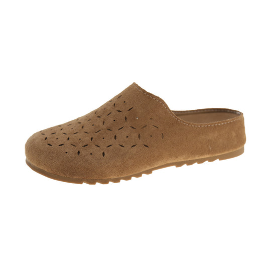 Damen Atmungsaktive Home-Sandalen aus Wildleder mit eleganter Lochung R&B