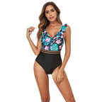 Damen Hoch-tailliertes Bikini-Set mit verspieltem Rüschendesign R&B