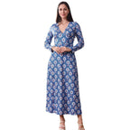 Damen Maxi-Kleid mit schmeichelndem V-Ausschnitt und floralen Details R&B