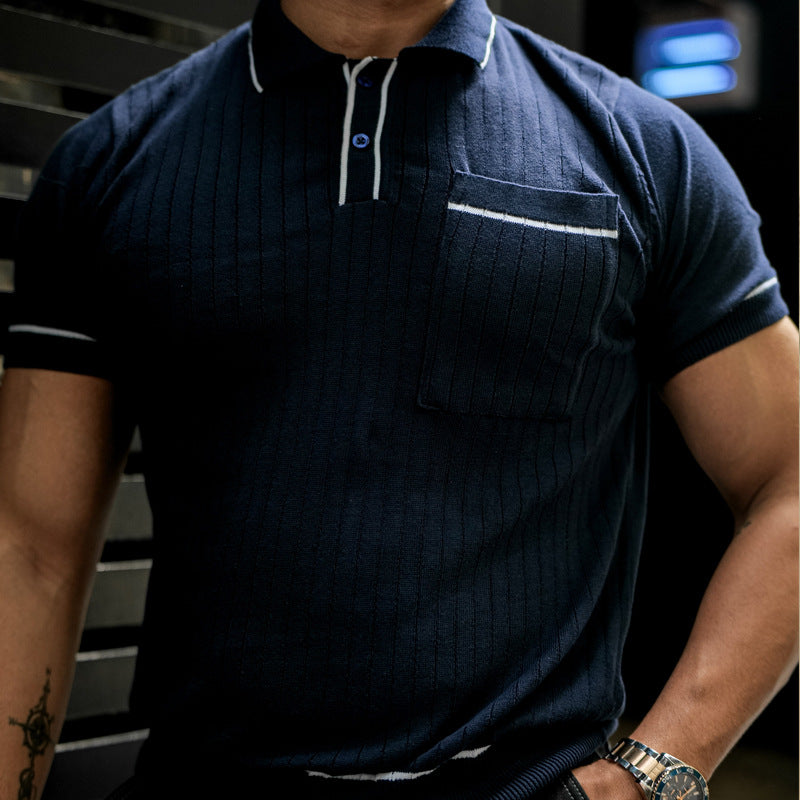 Herren stilvolles Poloshirt mit Brusttasche