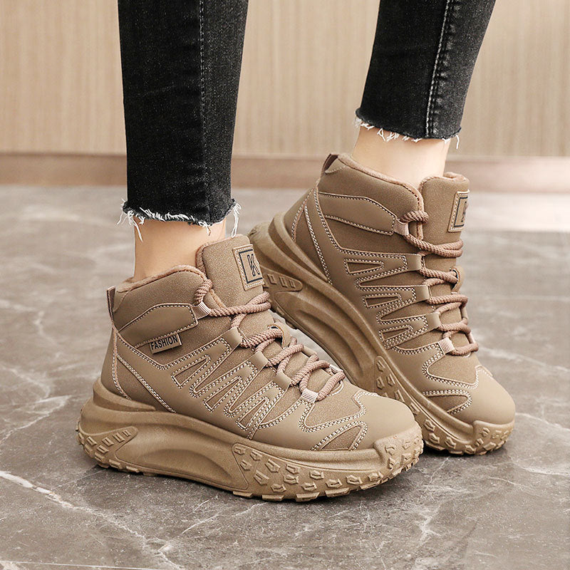 Damen modische Winter-Sneaker mit isolierendem Fleece-Futter und rutschfester Laufsohle R&B