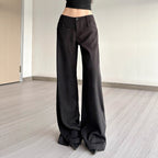 Damen Weite Flared-Hose mit hohem Bund und seitlichen Taschen R&B