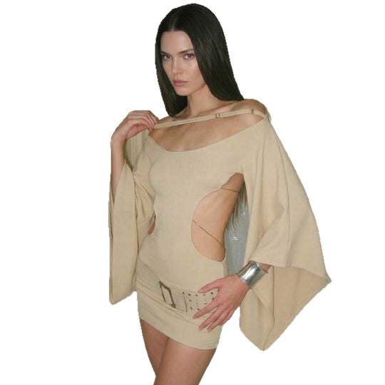 Damen Kleid mit off-shoulder Design und raffinierten Cut-Out-Details R&B