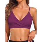 Damen Sportliches Bikini-Oberteil mit Wickel-Design R&B