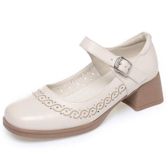 Damen Ballerinas mit verstellbarem Riemen und dekorativem Schnitt R&B
