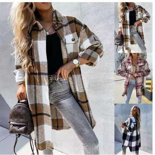 Damen Luftige Karobluse mit Knopfleiste und modernem Schnitt R&B