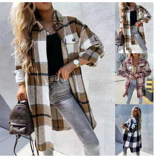 Damen Luftige Karobluse mit Knopfleiste und modernem Schnitt R&B