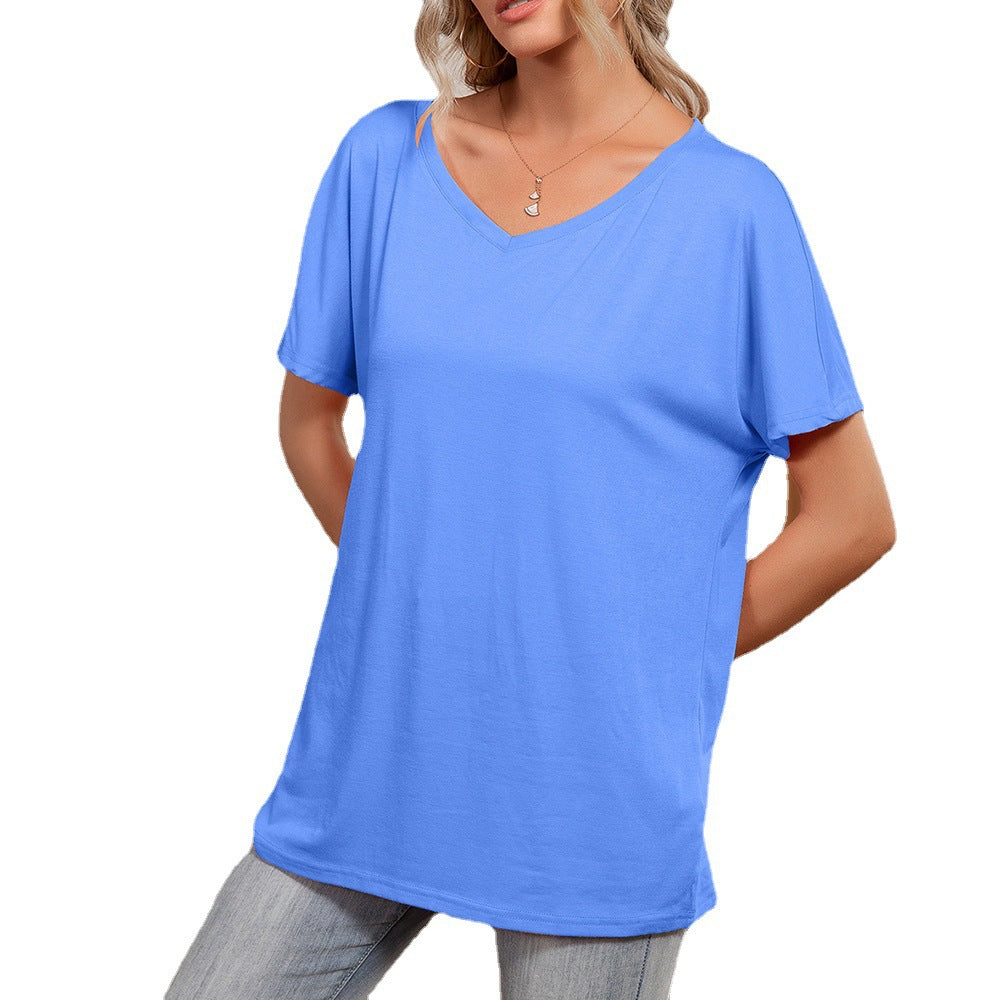Damen asymmetrisches Oversized T-Shirt mit lässigem Schnitt R&B