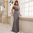 Damen Glamouröses Abendkleid mit schimmerndem Stretchmaterial R&B