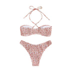 Damen Bandeau-Bikini mit raffinierten Schnürdetails