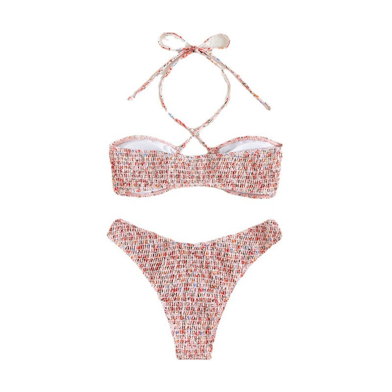 Damen Bandeau-Bikini mit raffinierten Schnürdetails