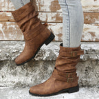 Damen Modische Stiefeletten mit verstellbaren Riemen und rutschfester Sohle