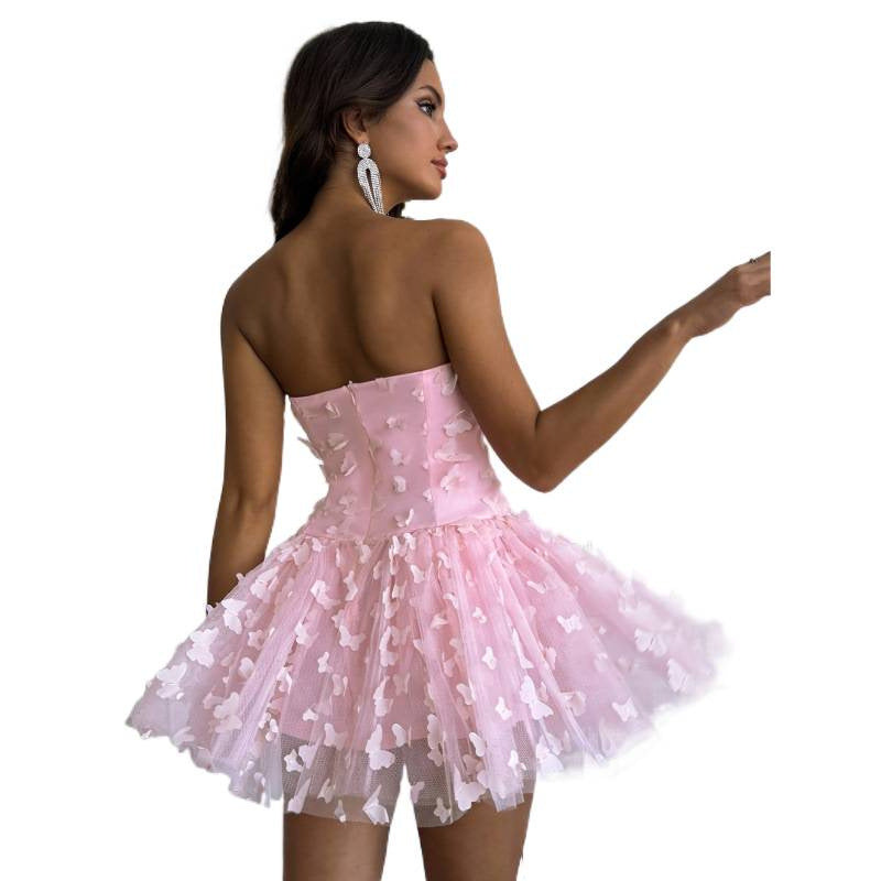 Damen aufregendes Ballkleid mit Spitze und Volant R&B