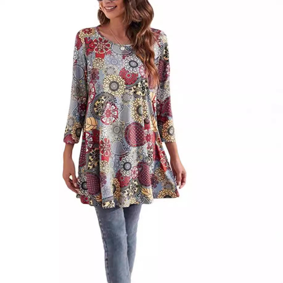 Damen Tunika mit einzigartigem Mandala-Druck R&B