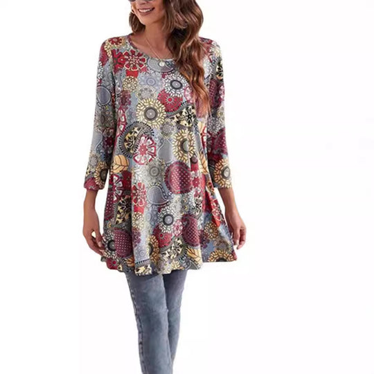 Damen Tunika mit einzigartigem Mandala-Druck R&B