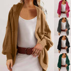 Damen Lässige Strickjacke mit weit geschnittenen Ärmeln und lässigem Schnitt