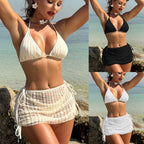 Damen Triangel-Bikini-Set mit luftiger Wickelrock-Detail R&B
