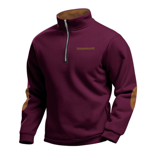 Herren Hochwertiges Sweatshirt mit Stehkragen und Reißverschluss R&B