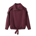 Damen lässige Übergangsjacke mit hohem Kragen und verstellbarem Kordelzug R&B