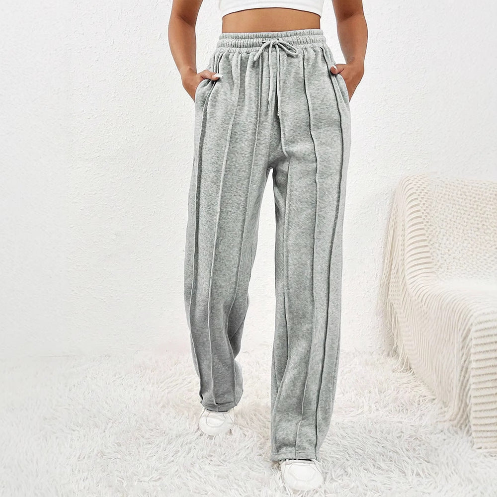 Damen lässige Plissee-Hose mit elastischem Bund R&B