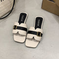 Damen Slide-Sandalen mit modischem Riemendesign und glänzendem Schnallenakzent R&B