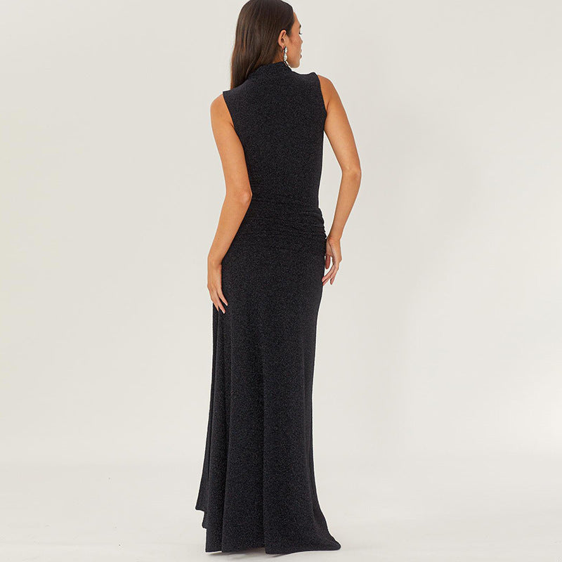 Damen Glitzerndes Maxikleid mit hohem Schlitz und elegantem Design R&B