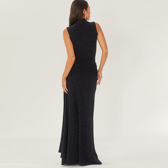Damen Glitzerndes Maxikleid mit hohem Schlitz und elegantem Design R&B