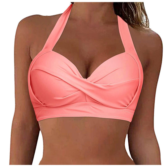 Damen Sportliches Bikinioberteil mit tiefem Ausschnitt und Halter-Design R&B