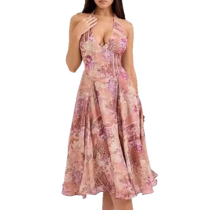 Damen Maxikleid mit eleganter Taillierung und floralem Muster R&B