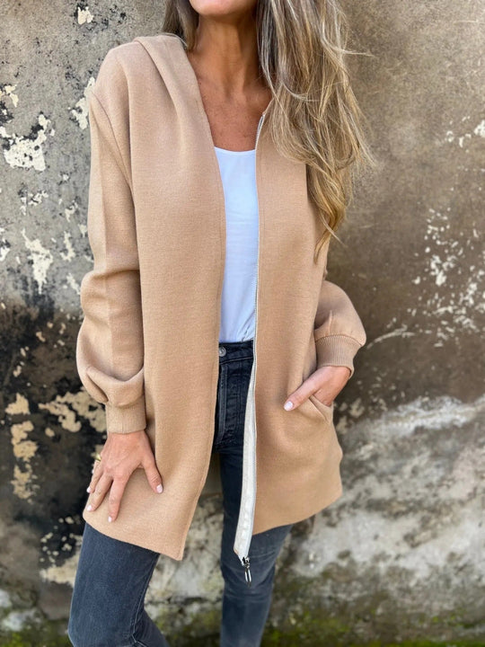 R&B | Hoodie Relaxed Fit Reißverschluss Mittellang mit Taschen