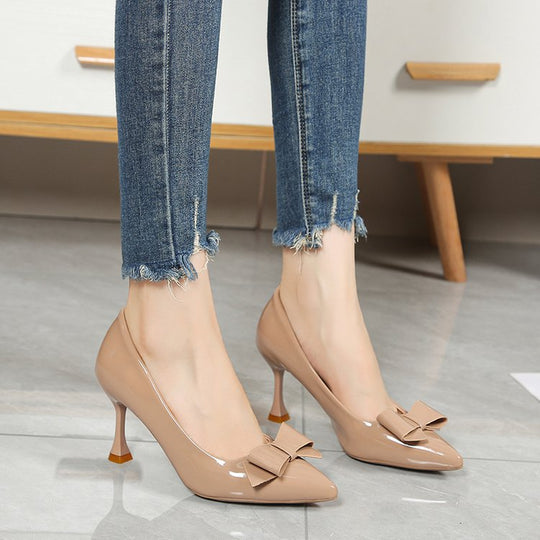Damen elegante Pumps mit Schleifenakzent R&B