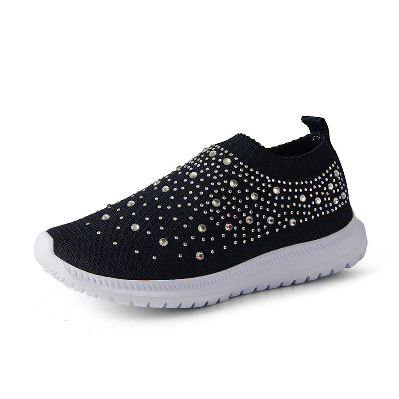 Damen modische Slip-On Sneakers mit Glitzerapplikationen R&B
