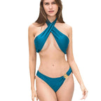 Damen Cut-Out Bikini mit elegantem Wickel-Oberteil und modischem Ringdetail R&B