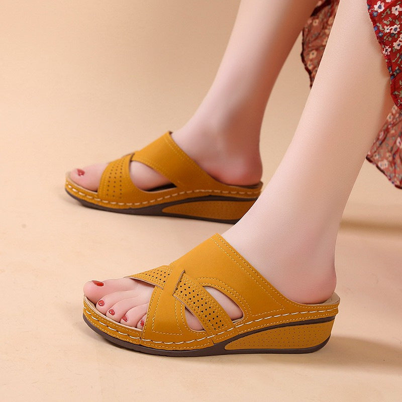 Damen Plateausandalen mit offener Zehenpartie und atmungsaktivem Design R&B