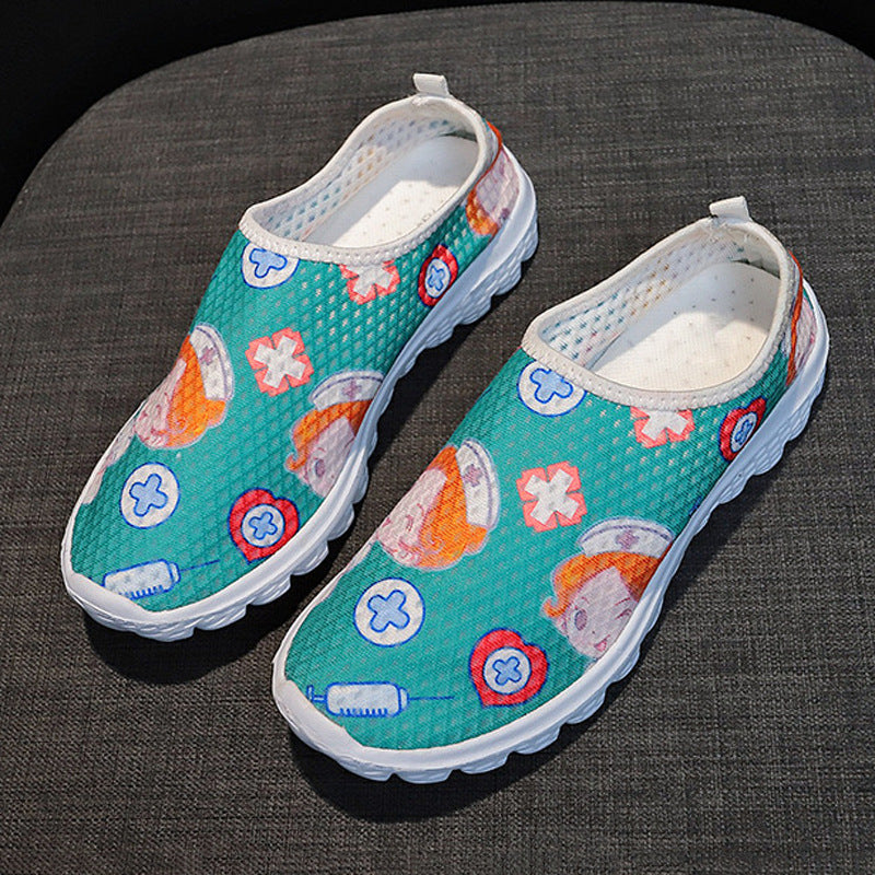 Damen Slip-On Freizeitschuhe mit farbenfrohem Design und atmungsaktiver Oberseite R&B