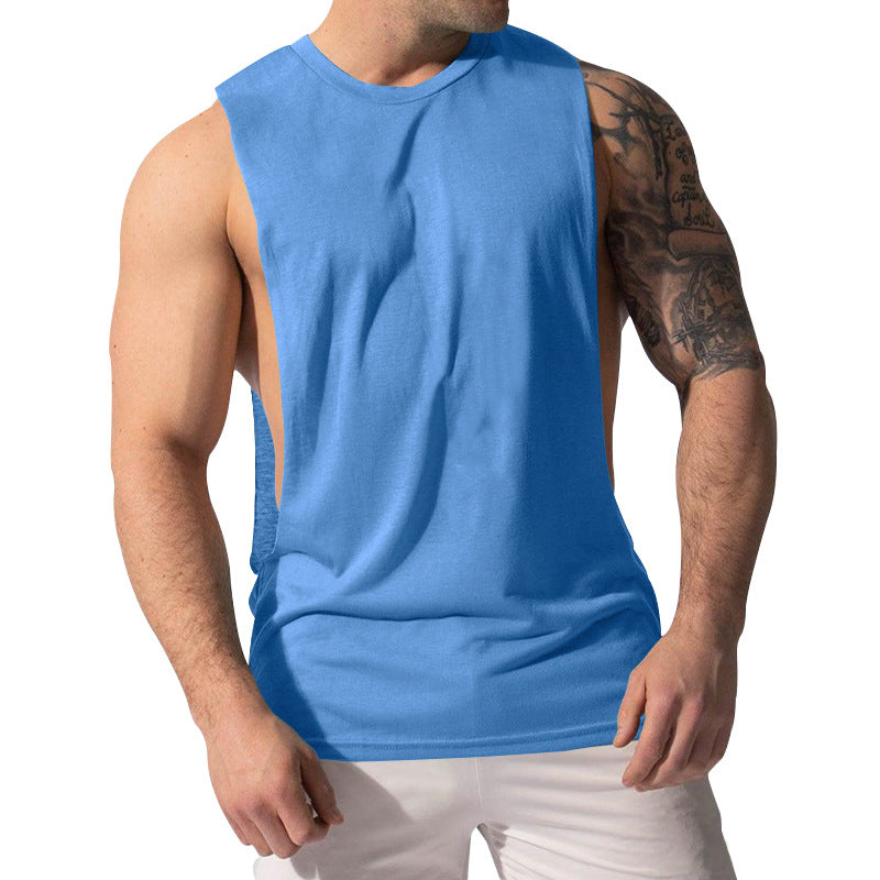 Herren nan Muskelshirt mit extra tiefen Armöffnungen und atmungsaktivem Baumwollmix R&B