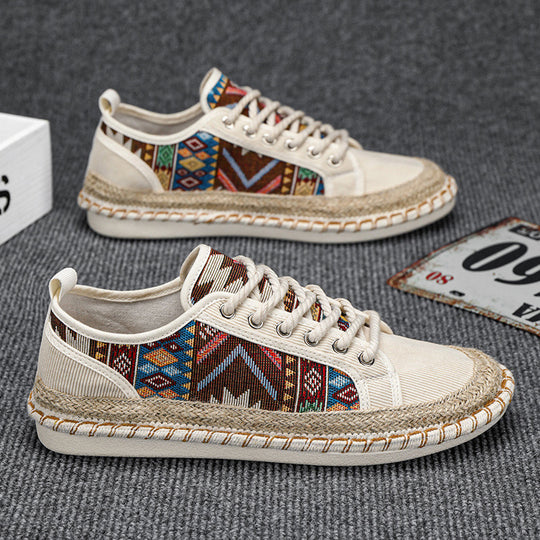 Damen Espadrilles-Sneaker mit exotischem Musterdruck und modischer Kordelsohle R&B