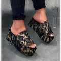 Damen Wedge-Pantoletten mit modischem Camouflage-Design und komfortablem Fußbett R&B