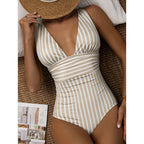Damen Einteiler Badeanzug mit elegantem Wickel-Design R&B