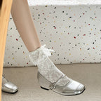 Damen Retro Ballerinas mit eleganten Schnallen und schimmerndem Obermaterial R&B
