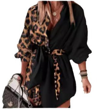 Damen Trendige Tunika mit Leopardenmuster R&B