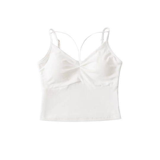 Damen elegantes Crop-Top mit verstellbaren Spaghetti-Trägern R&B