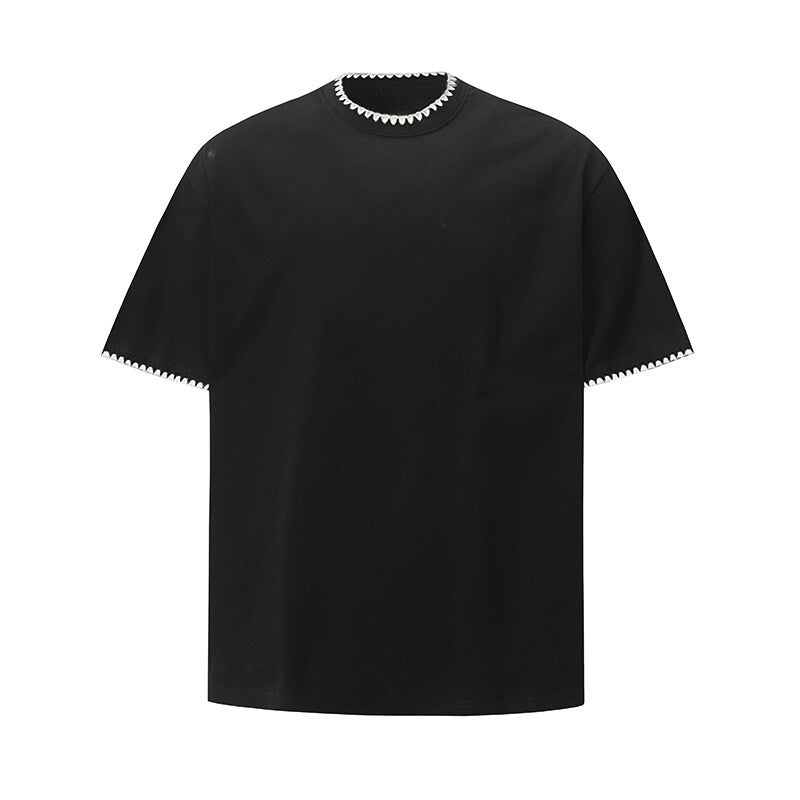 Damen lässiges T-Shirt mit kreativem Kragen R&B