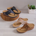 Damen Komfortable Zehentrenner-Sandalen mit floralem Akzent und ergonomischem Fußbett R&B