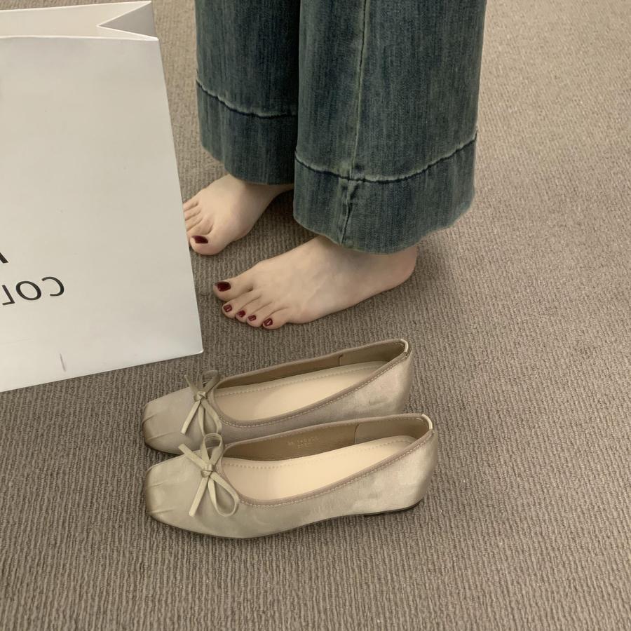 Damen klassische Ballerinas mit dekorativem Schleifenakzent und flexibler Sohle R&B