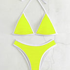 Damen Triangel-Bikini-Set mit kontrastierenden Borten R&B