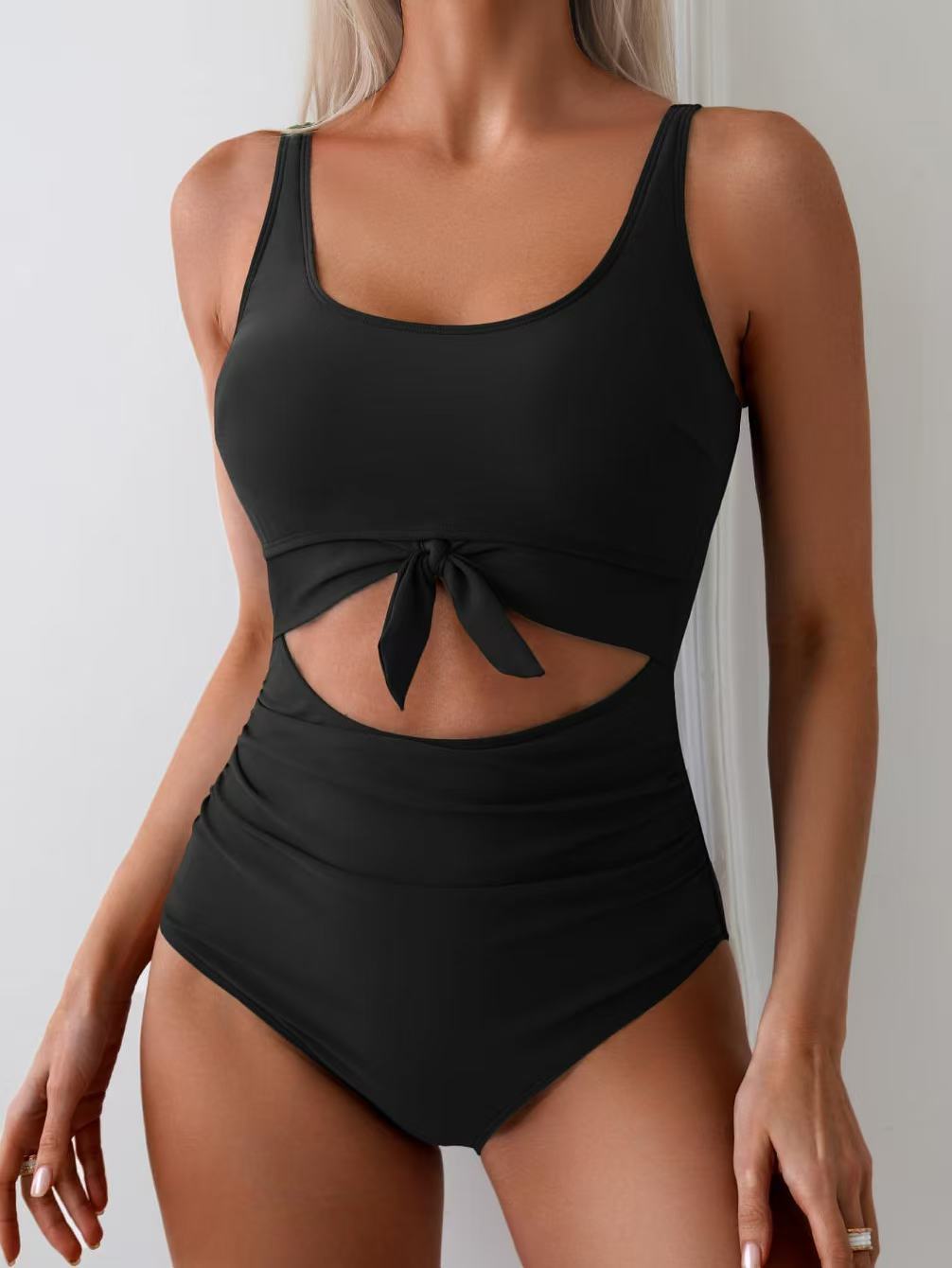 Damen Bikini-Set mit hohem Bund und modischem Knoten-Detail R&B